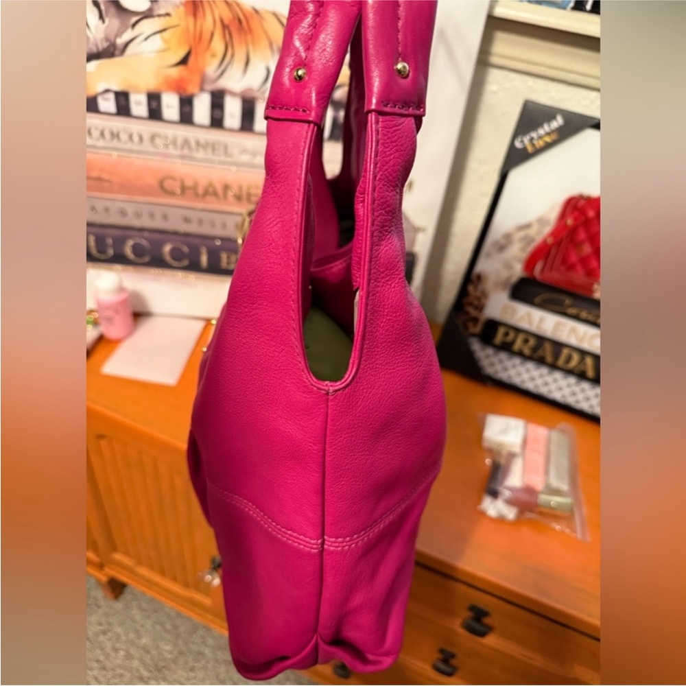 Michael Kors Fuchsia Leather Hobo Bag - Picture 10 of 17